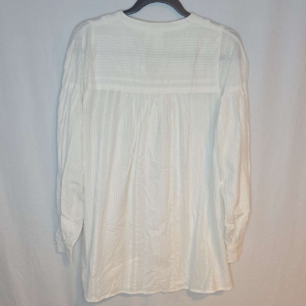 Maeve White Long Sleeve Blouse with Tie - Picture 3 of 4
